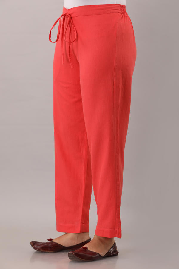 Coral Cotton Narrow  Flex Pant