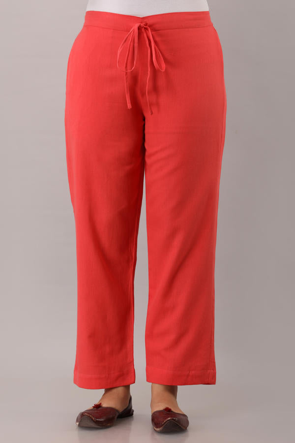 Coral Cotton Narrow  Flex Pant