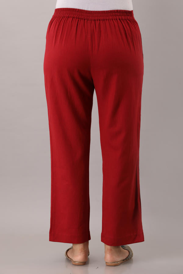 Maroon  Flex Pant