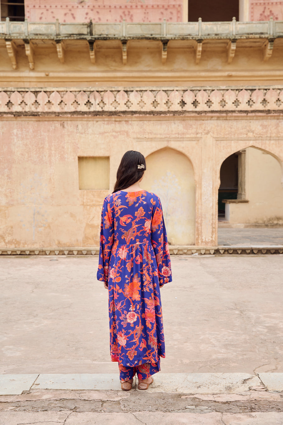 Royal Blue Modal Embroidered Co-Ord Set