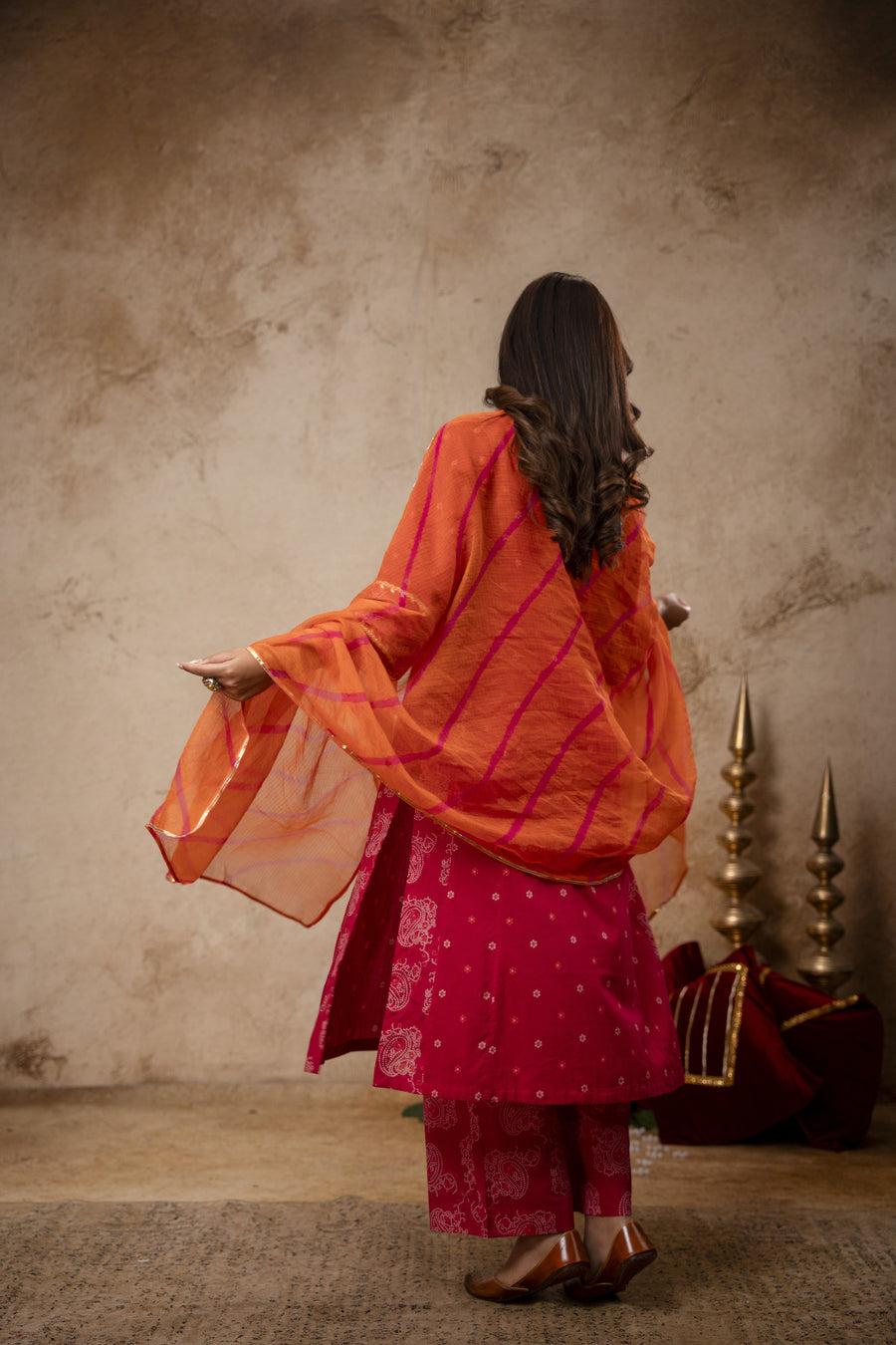 Rani Cotton Suit Set with Gota Patti Work & Kota Doria Dupatta