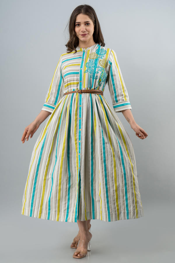 Firozi Yellow Cotton Dress online