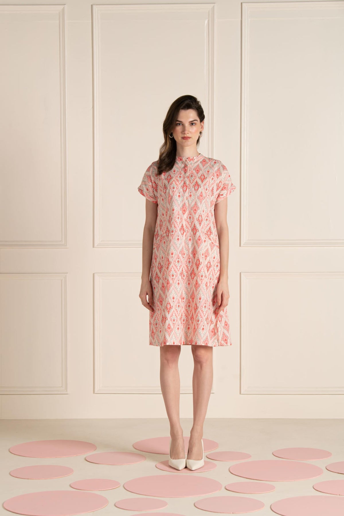 Pink Ikhat Cotton Flex Dress