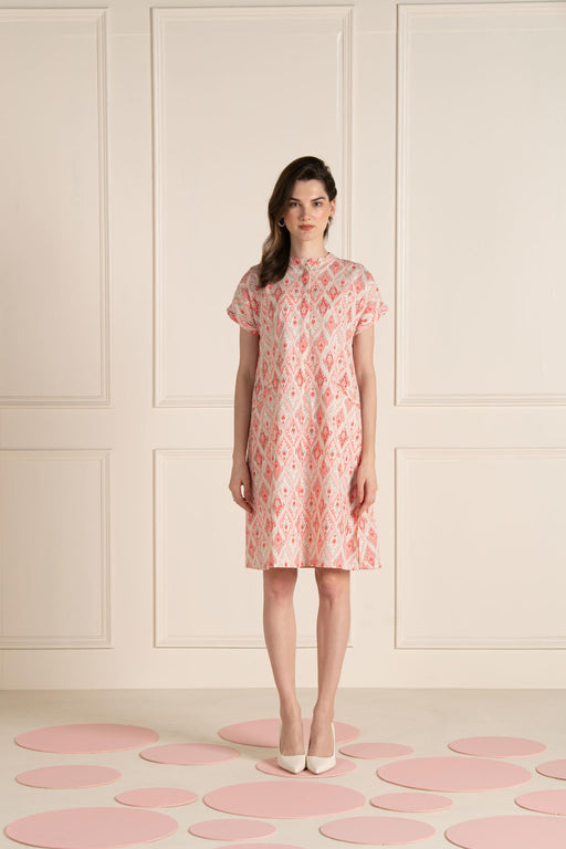 Pink Ikhat Cotton Flex Dress