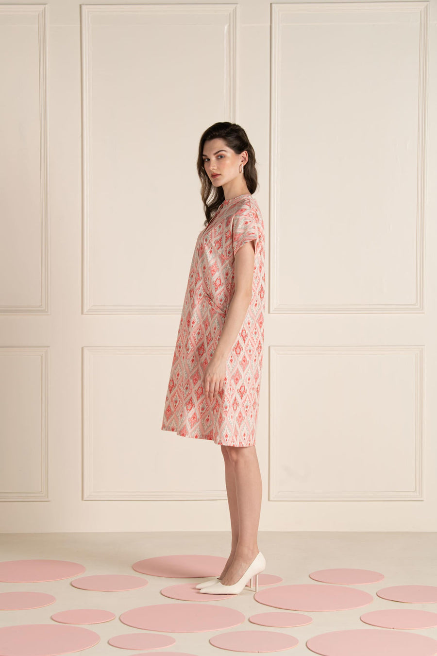 Pink Ikhat Cotton Flex Dress