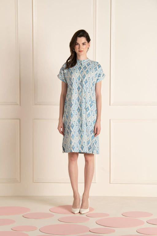 Blue Ikhat Cotton Flex Dress