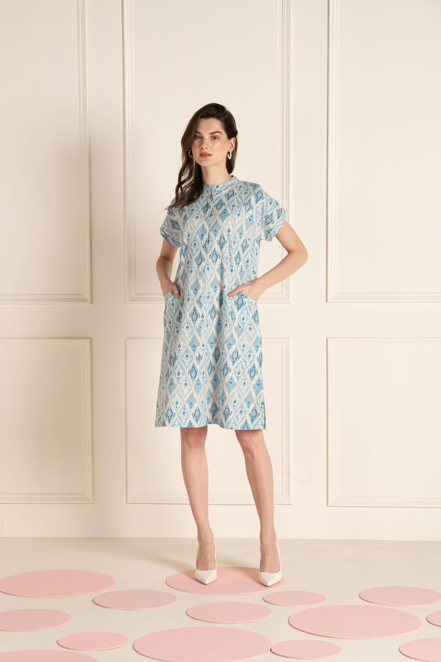 Blue Ikhat Cotton Flex Dress