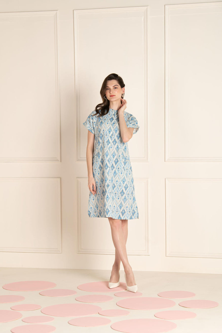 Blue Ikhat Cotton Flex Dress