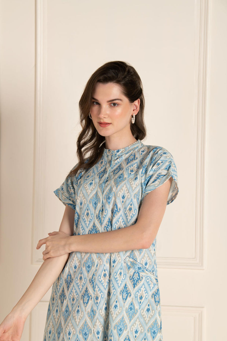 Blue Ikhat Cotton Flex Dress
