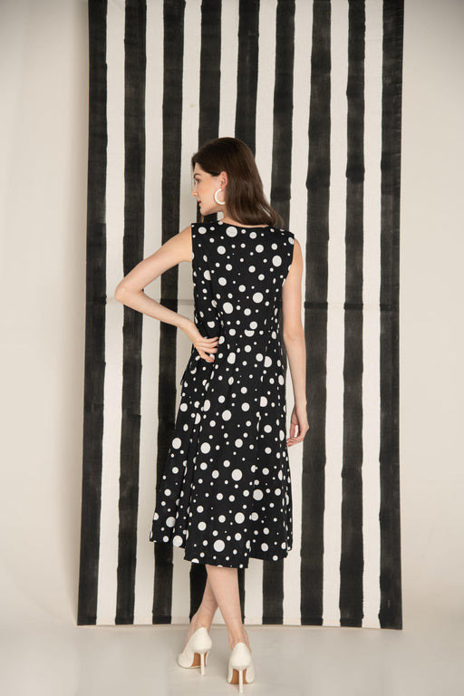 Monochrome Polka Dot Cotton Wrap Dress