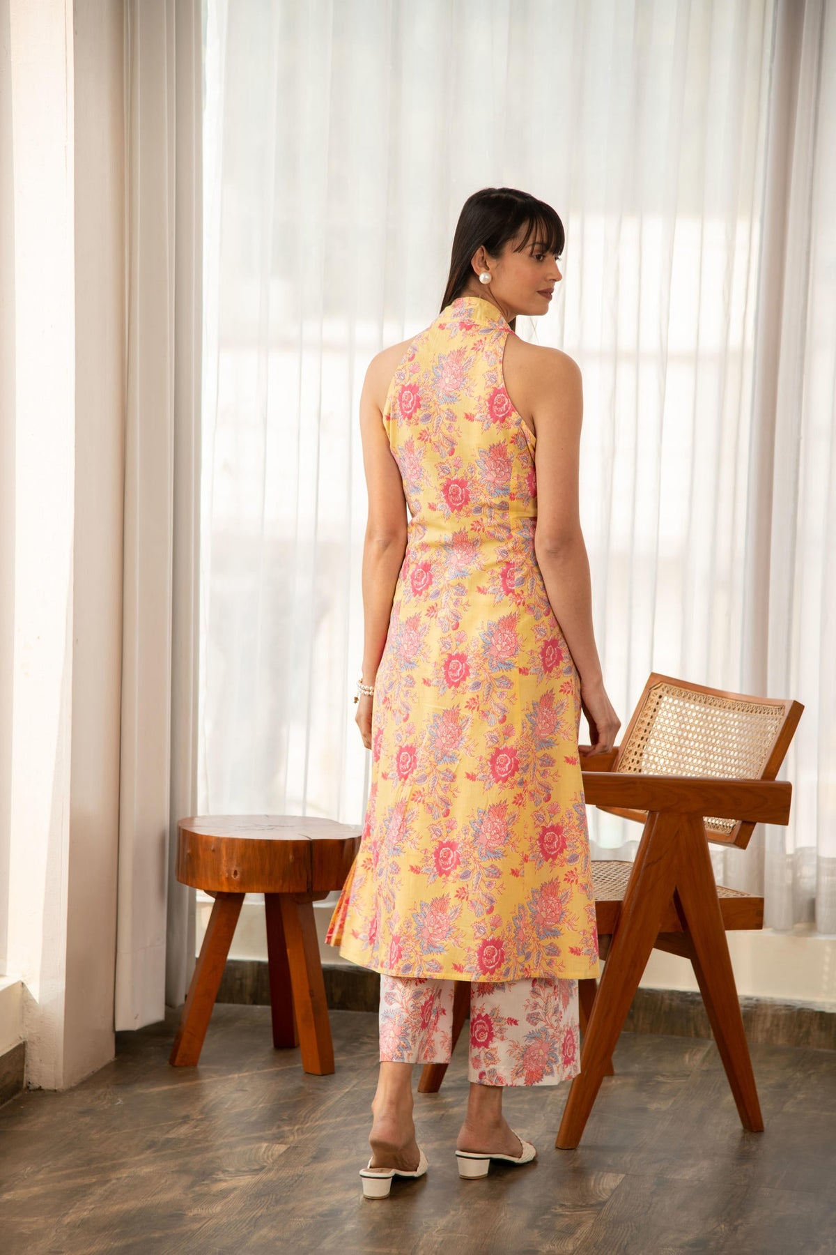 Butter Yellow Floral Print Co-Ord Set