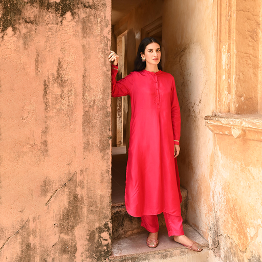 Rani Pink Silk Co-Ord Set