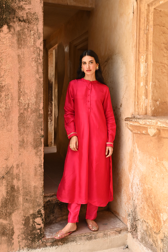 Rani Pink Silk Co-Ord Set