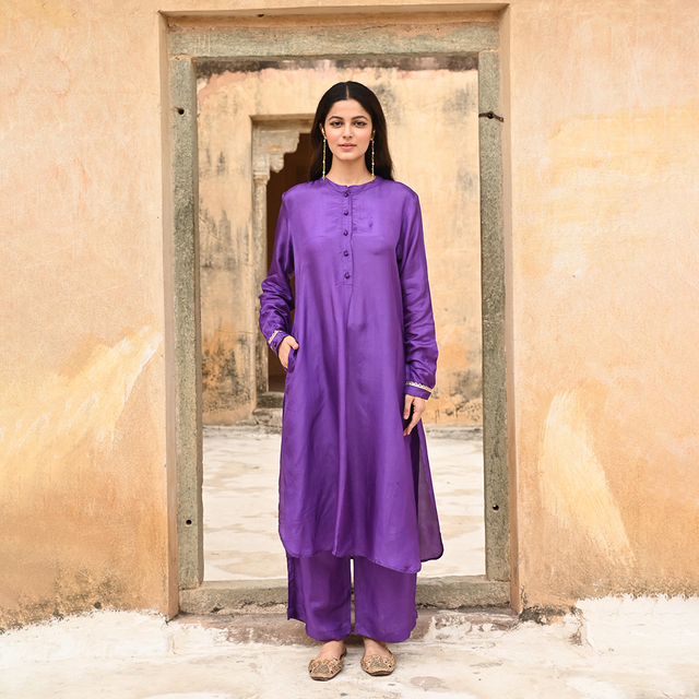 Purple Silk Co-Ord Set