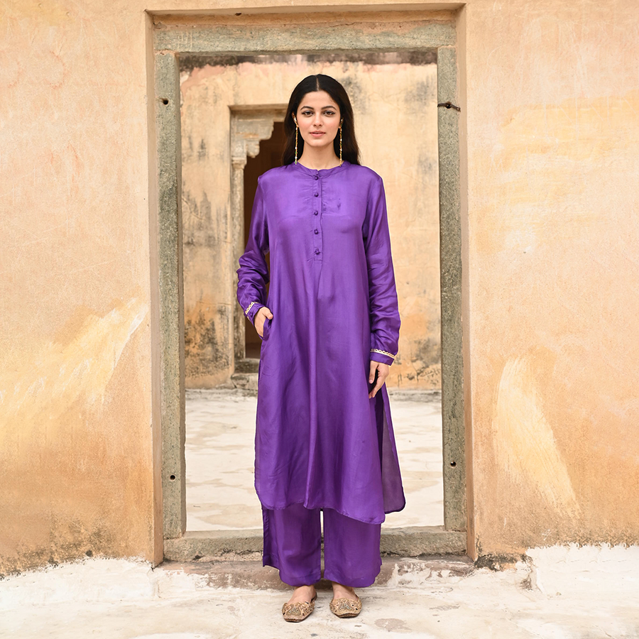 Purple Silk Co-Ord Set