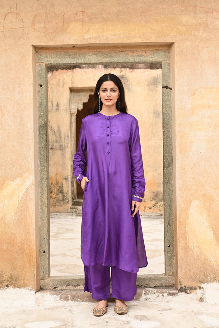 Purple Silk Co-Ord Set