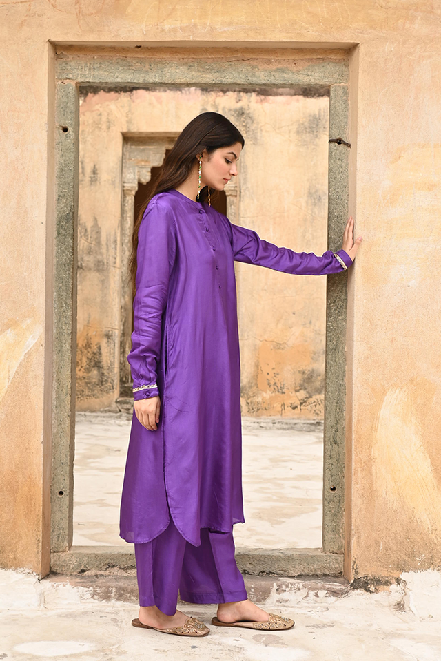 Purple Silk Co-Ord Set