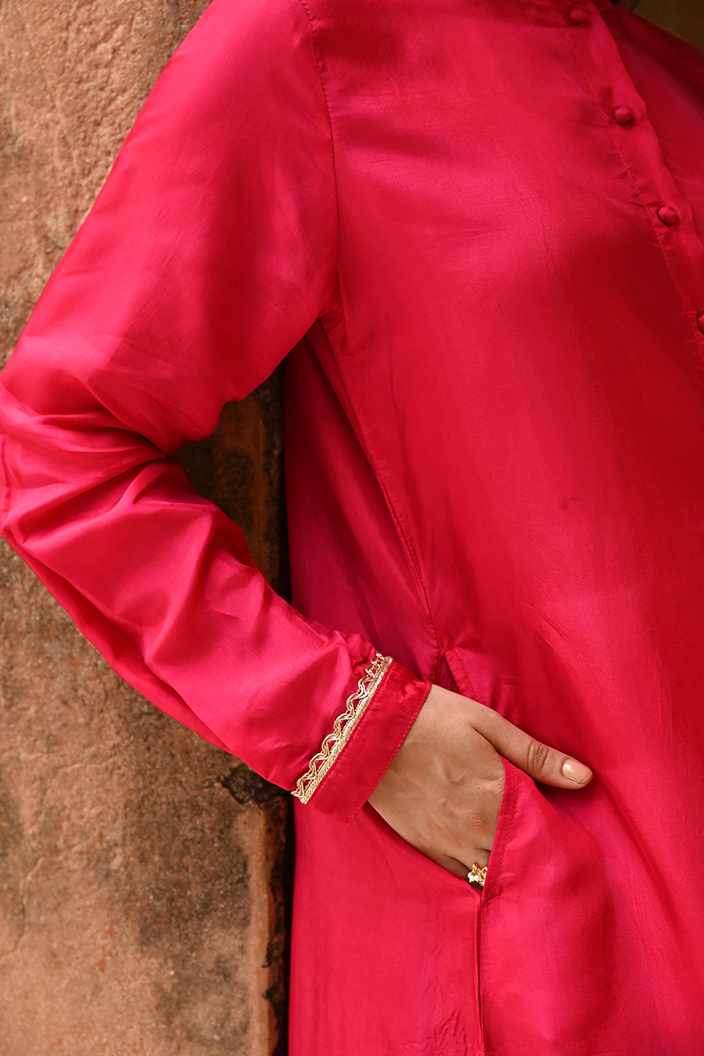 Rani Pink Silk Co-Ord Set